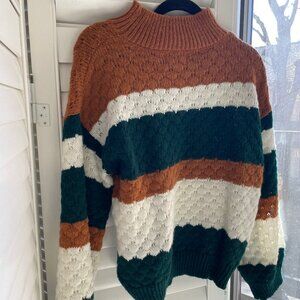 Cozy Green/White/Golden-Brown striped sweater, Green Bay Packers